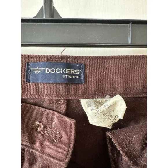 Dockers Stretch women’s size 14 long brown pants - Picture 5 of 8